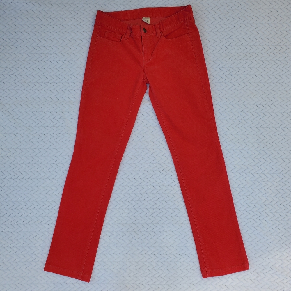 J. Crew City Fit Red Corduroy Pants Size 26S
